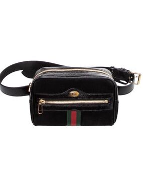 Gucci Web Ophidia - Black Suede Belt Bag